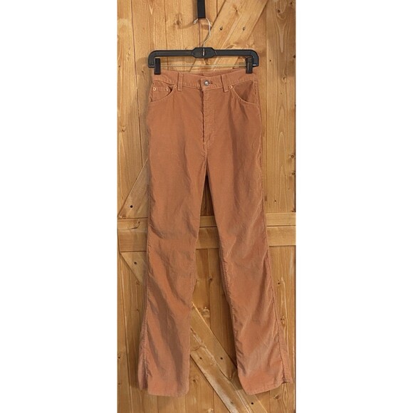 Vtg Levi’s 519 Corduroy Slim Straight Pants Peach High Rise W26 L32 USA Made - Picture 3 of 15